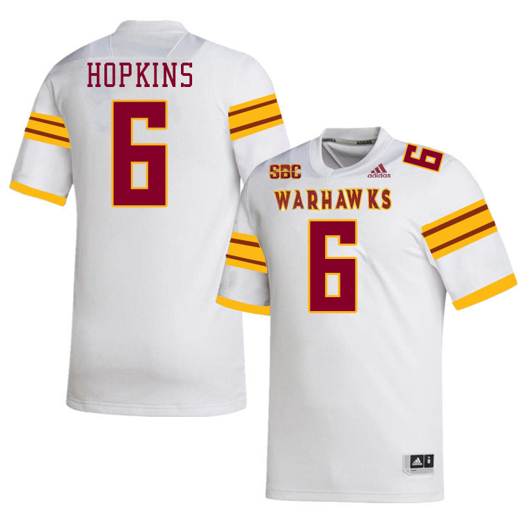 #6 Tyrese Hopkins Louisiana-Monroe Warhawks College Football Jerseys Stitched-White